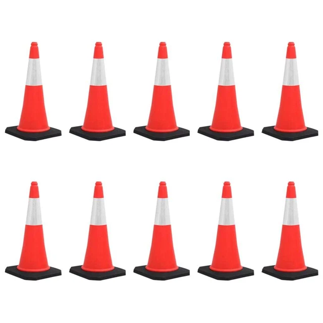 VidaXL Coni Spartitraffico Riflettenti 50 Cm Con Base Pesante - 10 Pezzi