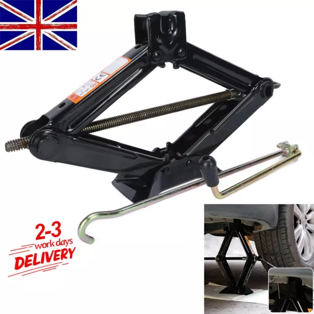 2 Ton Scissor Jack Tonne  Stand Lift Wind Up Car Van Garage Workshop Tool Repair