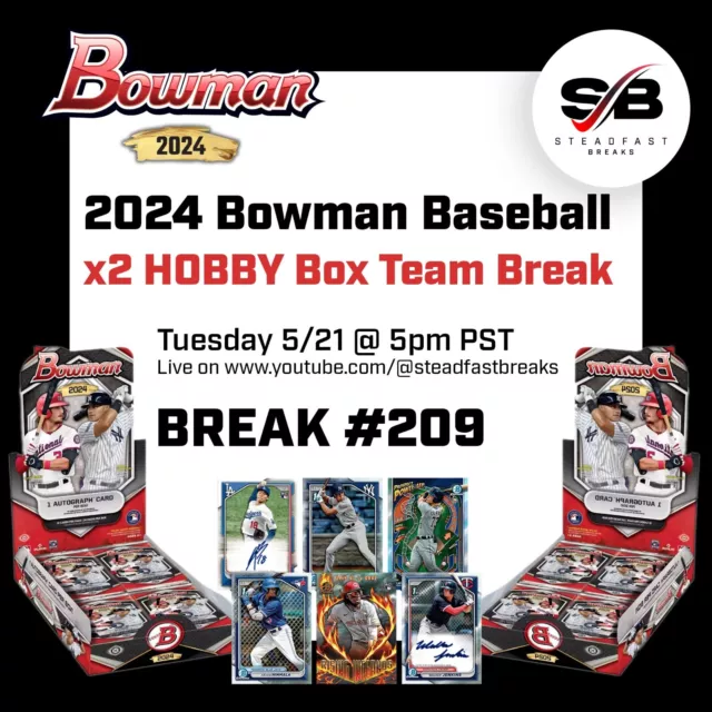 DETROIT TIGERS 2024 Bowman Baseball Hobby 2Box Team Break 209 EUR 7