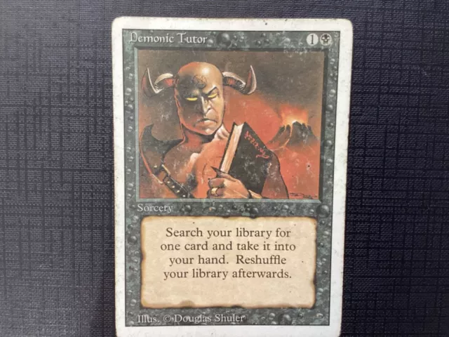 MTG Magic The Gathering Demonic Tutor Revised Heavy Played