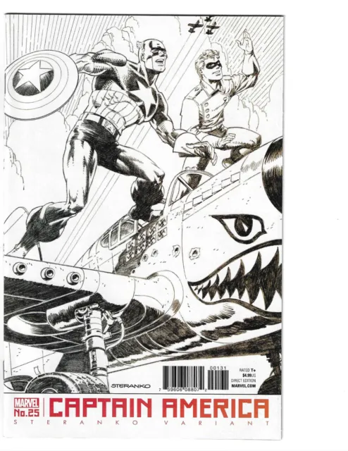 Captain America #25 (2017 Marvel) Steranko BW sketch variant High Grade
