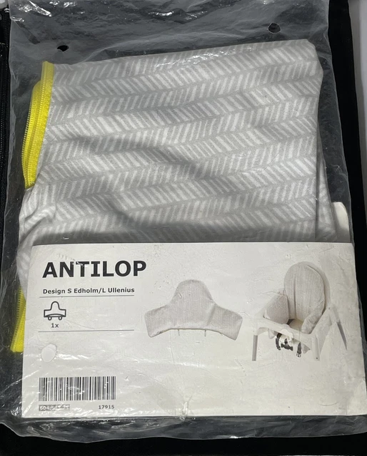 Funda de silla alta para bebé IKEA ANTILOP con cremallera gris blanco 604.543.71 nuevo en paquete