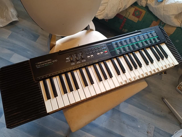 Guy-Tech Adaptateur AC Compatible Avec Realistic Concertmate-670 - Câble + Prise EU Pour Clavier Piano Vintage 49 Touches