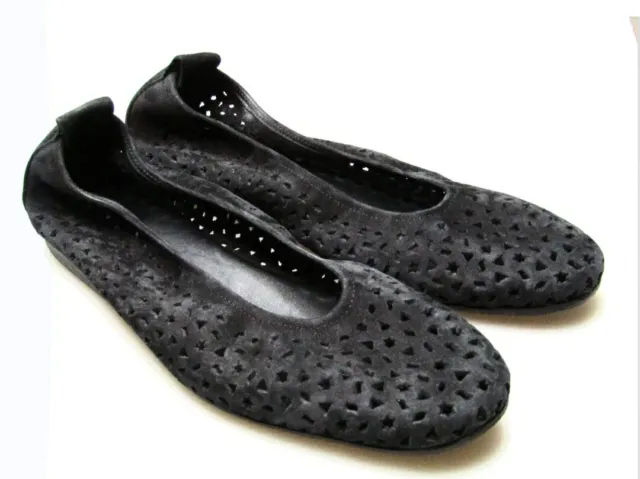 Arche Lilly Black Nubuck Leather Comfort Ballerina Flats Shoes Sz 41 US 10