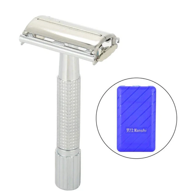 Nanshi Sicherheitsrasierer aus Metall, Nassrasur, Unisex
