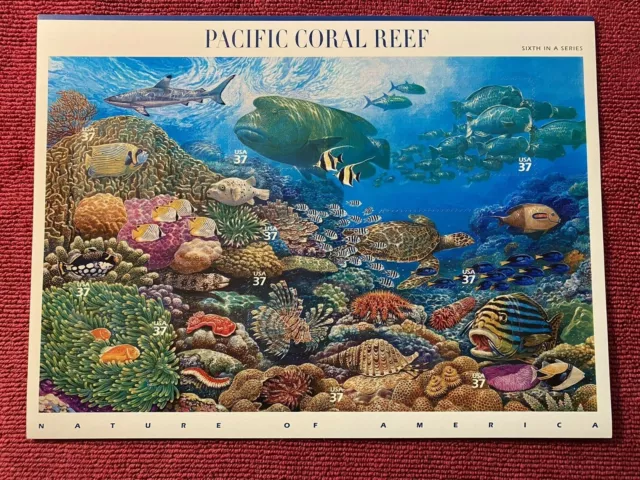 Pacific Coral Reef Nature America Series Sheet of 10 MNH 37¢ Stamps Scott 3831