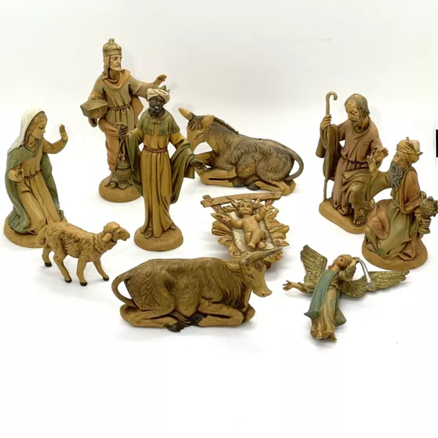 Vintage FONTANINI NATIVITY 10 Set Depose Made In Italy Figurines 1980”s