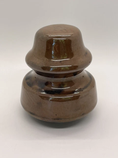 Vintage Porcelain Ceramic Pottery Brown Insulator.