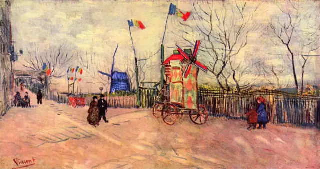Street scene in the Montmartre, Le Moulin à Poivre by Van Gogh 40x50IN Canvas