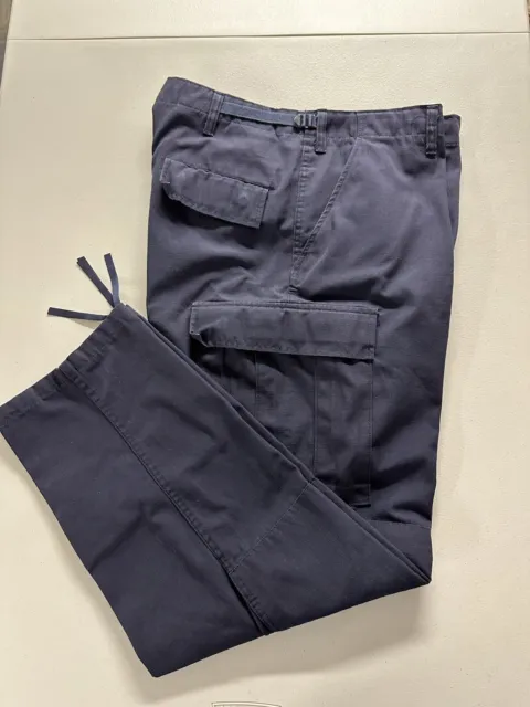 Tru-Spec Tactical Cargo Pants Men L Reg (35-39 Waist) Navy Blue Ripstop Pockets