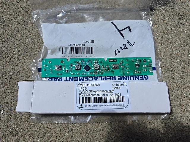 GE DISHWASHER CONTROL Board Pn: Wd21X23462 265D1468G019 Free Shipping *New Part* $79.95