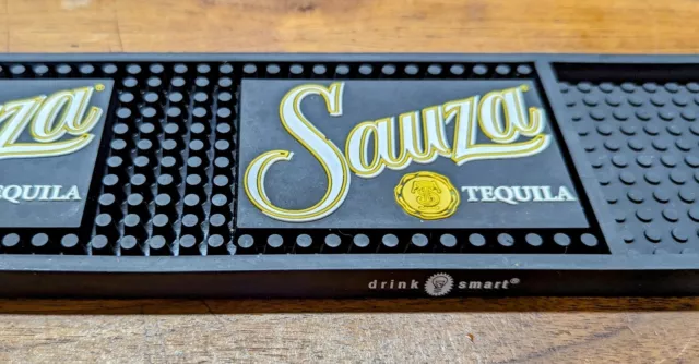 Sauza Tequila - Black Rubber Bar Rail Mat - Home Bar Man Cave 20.5"x3.25" 3