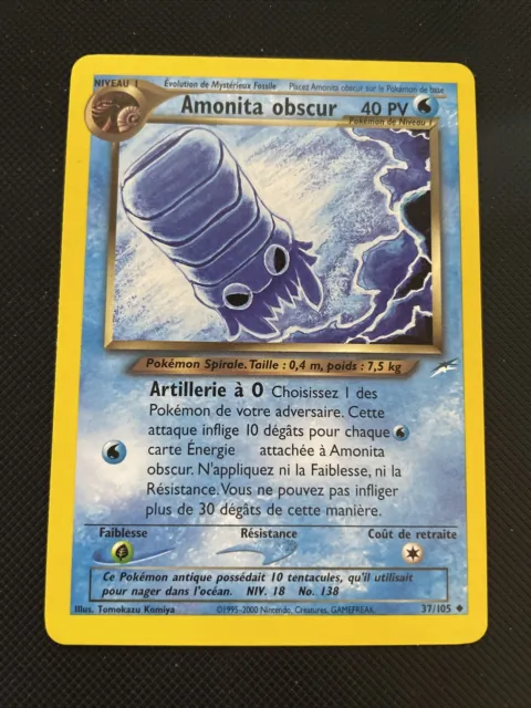 Amonita Obscur Unco - Pokemon 37/105 Neo Destiny Edition 2 Neuf Fr