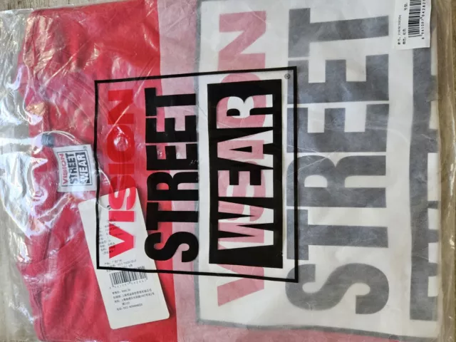 VISION STREET WEAR MENS SHORT SLEEVE Red BOX LOGO T SHIRT NEW WITH TAGS LARGE