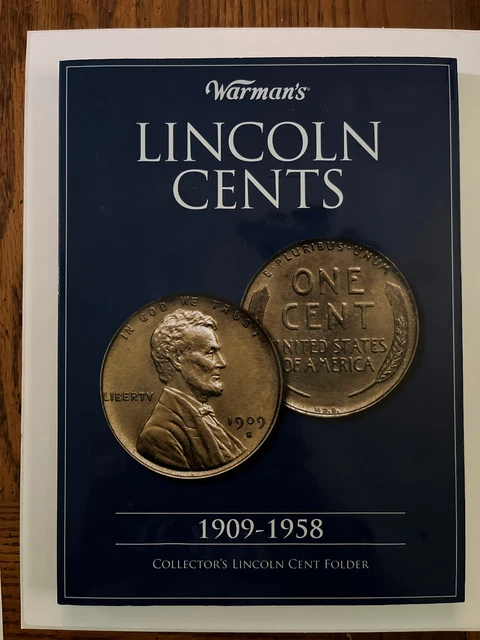 Lincoln Wheat Cent Penny Collectors Folder with 98 Pennies 1909-1958