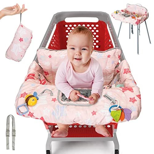Shopping Cart Cover for Baby, 2-in-1 High Chair Cover for Restaurant Stars