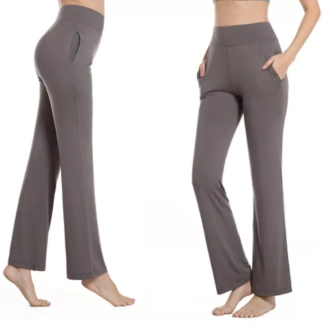 Femme Yoga Pantalon Course Gym Taille Haute Modal Survêtement Décontracté