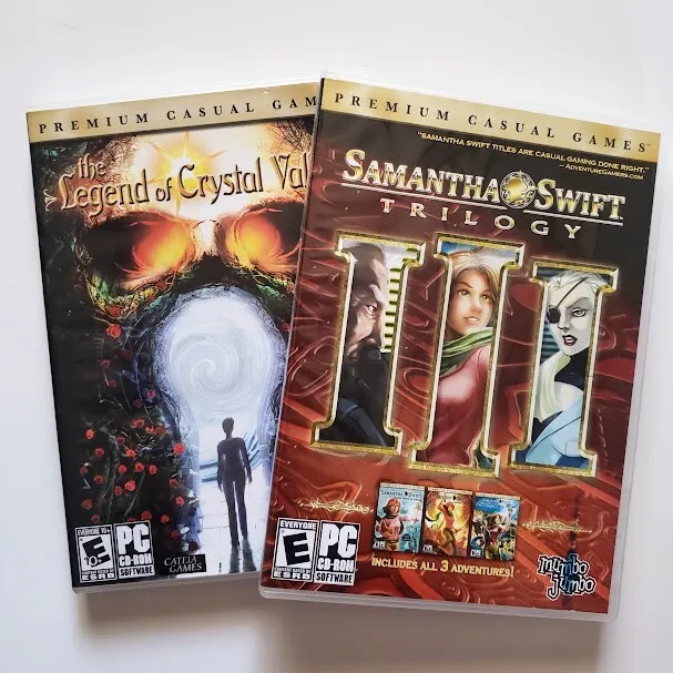 Premium Casual PC Games Lot of 2 Samantha Swift Trilogy Legend of Crystal Valley