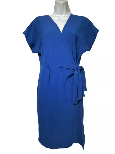 Bobeau V-Neck Short Sleeve Wrap Dress Size S