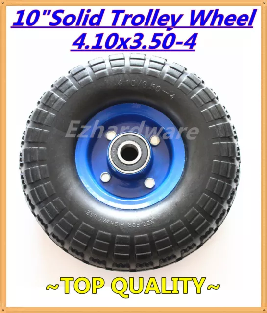 10" Heavy Duty Solid Wheel Jockly Wheel Hand Trolley Wheel  19mm Bore