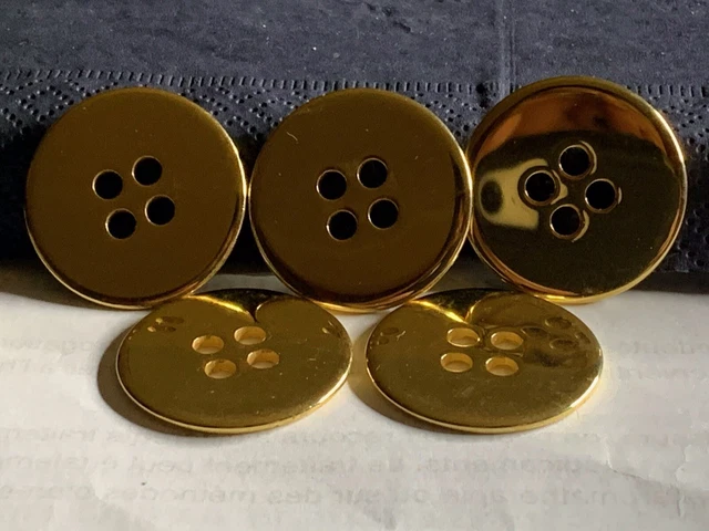 Boutons  Métal doré anciens collection 5   boutons