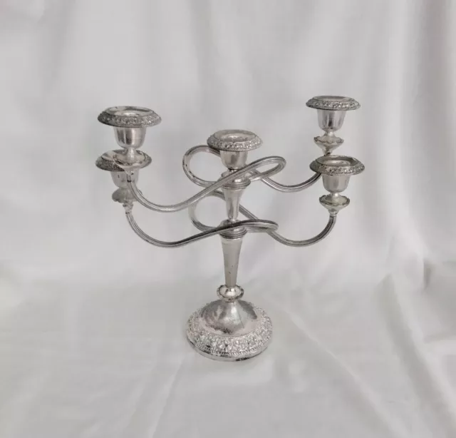 Vintage antique silver plated 4 arm candelabra candlestick holder art nouveau