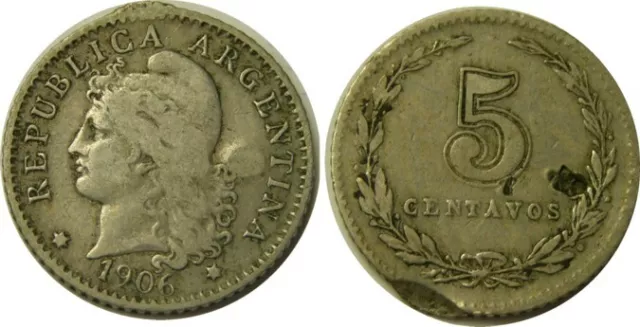 elf Argentina 5 Centavos 1906