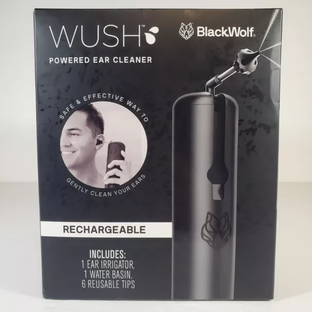 BlackWolf Wush Powered Rechargeable Ear Cleaner Triple Jet Stream Safe & Gentle