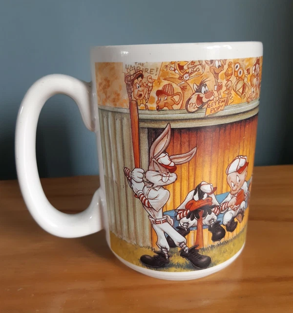 RARE LOONEY TUNES Mug 1993 Baseball Bugs Bunny Rooster Warner Brothers