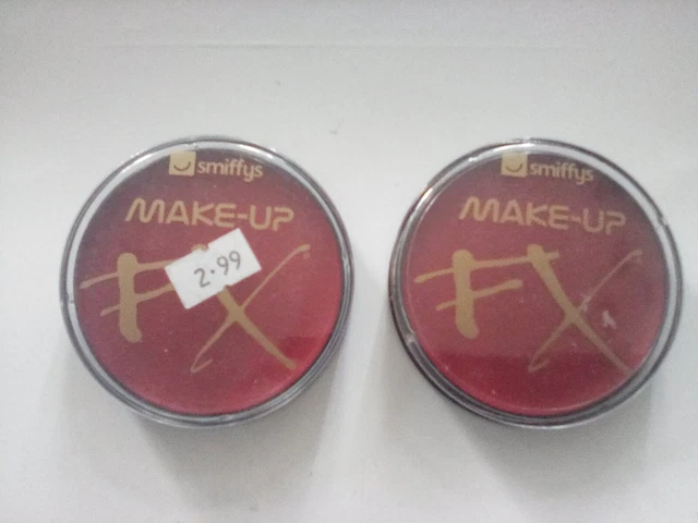 2 x 16 GRAMMI PENTOLE VISO ROSSO / TRUCCO CORPO (smiffy's F X) (rilievo comico)