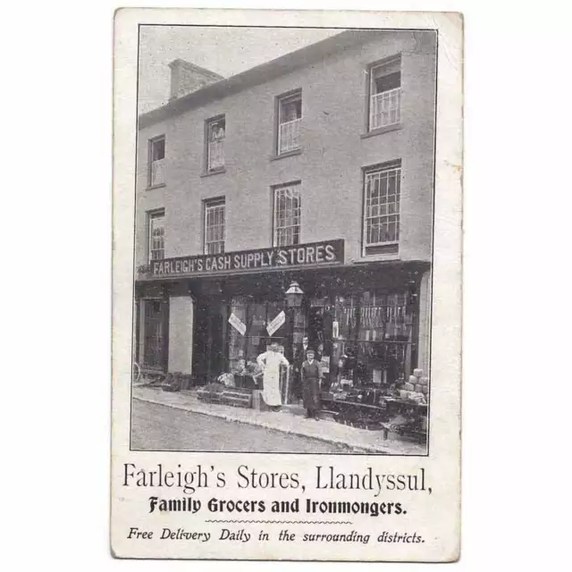 LLANDYSUL Carmarthenshire Farleigh's Stores Shop Front Postkarte, unbenutzt