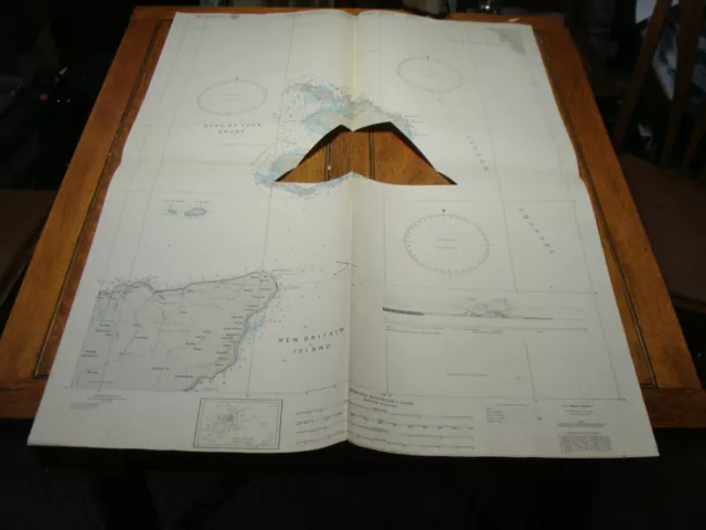 Vintage WW II Era Nautical Chart Map: Bismarck Archipelago DUCK OF YORK G--cut