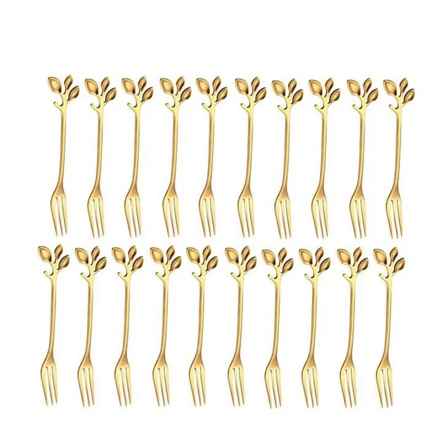 20 piezas Vajilla de acero inoxidable Tenedor de frutas Vajilla Aperitivo Snack DesserV8