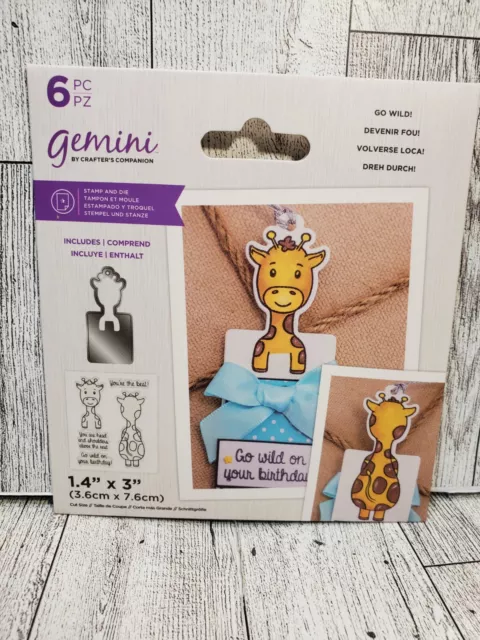 Crafters Companion Gemini Go Wild! Giraffe Bookmark  stamp & die set
