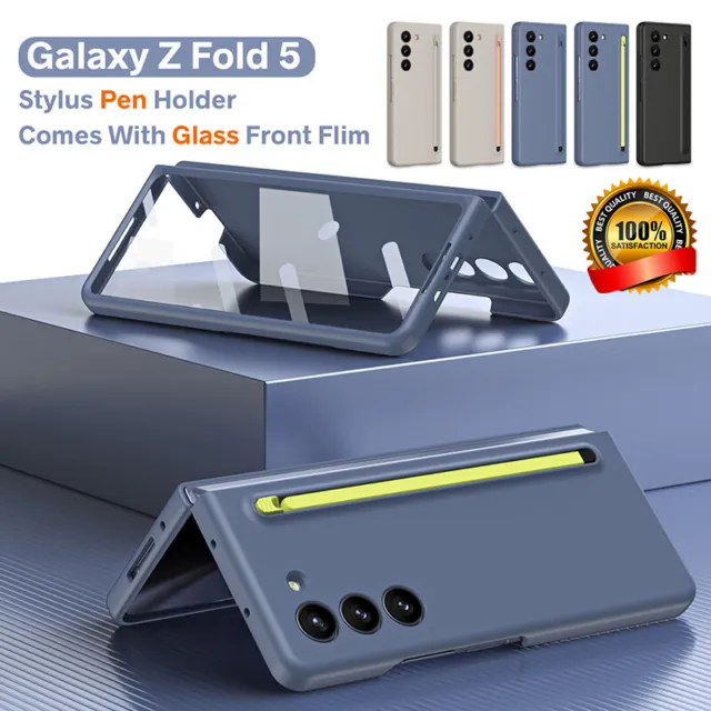 Pour Samsung Galaxy Z Fold5/4 5G Housse Coque Étui rigide avec stylo en verre