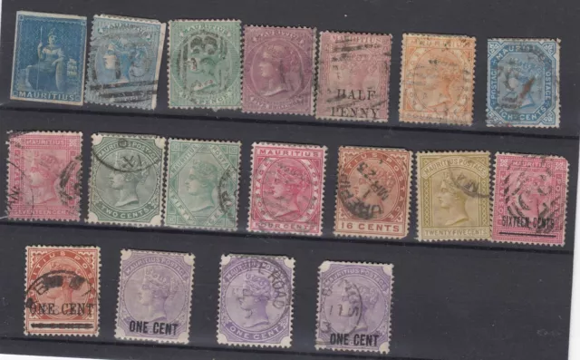 Mauritius QV Unchecked Collection Of 18 Fine Used BP8989