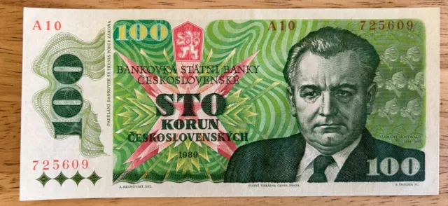 Czechoslovakia P-97 100 Korun Year 1989 Uncirculated Banknote