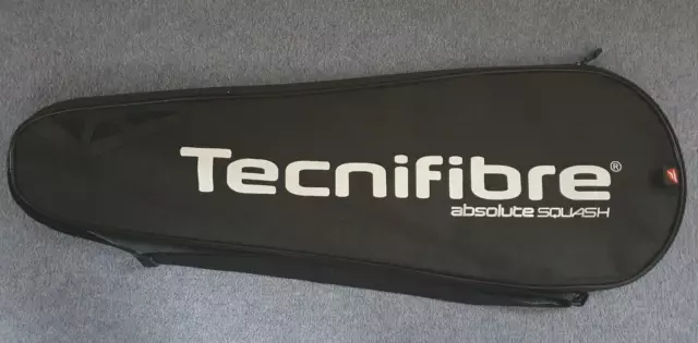 Tecnifibre Single Squash Racket Bag/Cover Zipped  Black + 3/4 Racket Cover