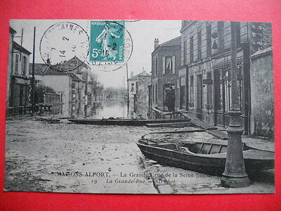 MAISONS-ALFORT ( Inondation 1910 ) :  La Grande Rue......VO.1910.