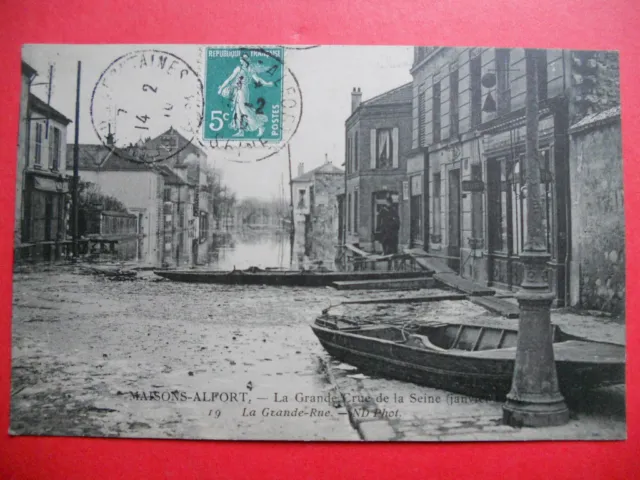 MAISONS-ALFORT (flood 1910): La Grande Rue......VO.1910.