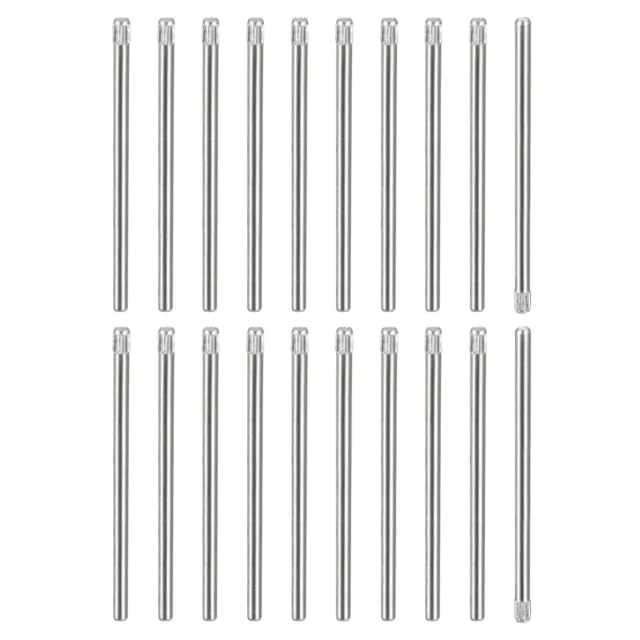 2x40mm 304 Stainless Steel Dowel Pins, 20Pcs Knurled Head Flat End Dowel Pin