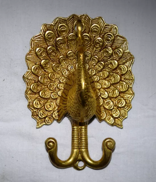 Peacock Wall Hook Peafowl Theme Brass Design Bathroom Living Bedroom Hanger OP56
