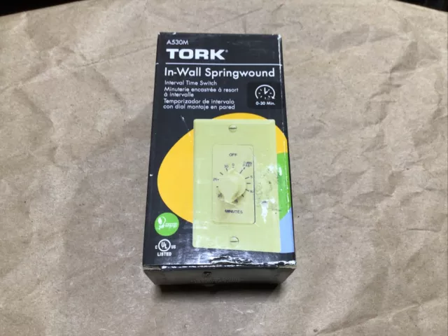 Tork In-Wall Spring Wound Interval Time Switch A530M, 0 to 30 Minutes#A9-22