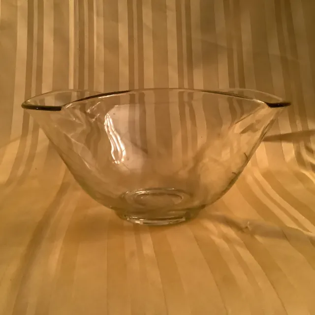 Clear Glass Bowl With Etching