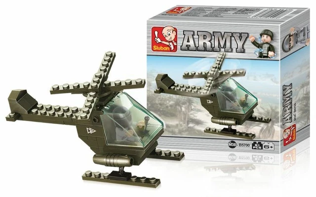 SlubanKids Set Costruzioni Aerei Esercito 361 Pezzi - 10 In 1 Army Jet