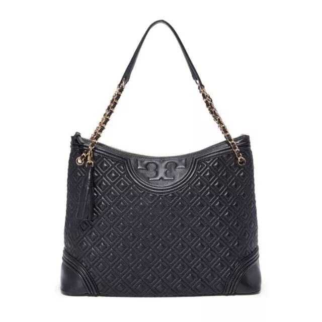 $550 Tory Burch Fleming Tote Large Black