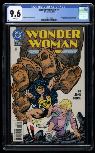 Wonder Woman #105 CGC NM+ 9.6 White Pages 1st Appearance Cassie Sandmark!