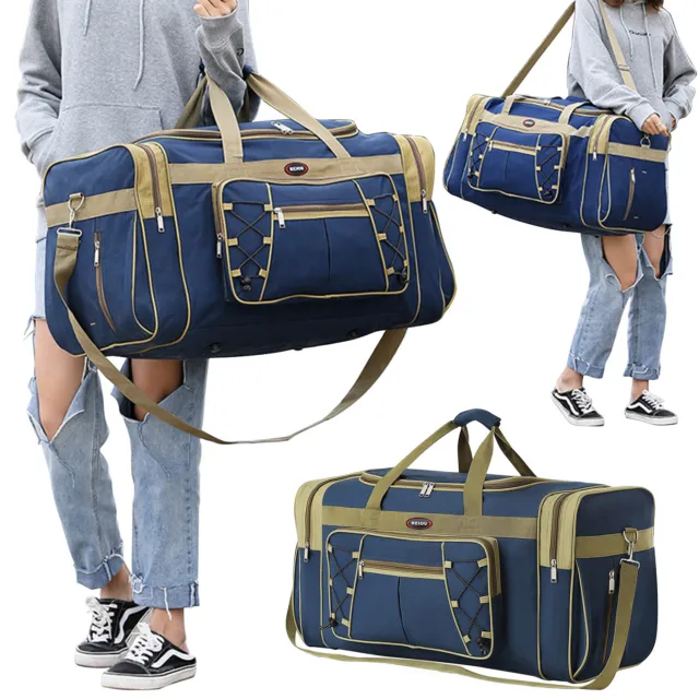 72L Men Women Duffle Tote Bag Gym Travel Overnight Weekender Bag Carry Luggage