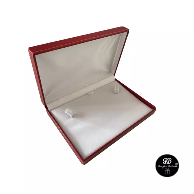 Luxury Red Leatherette Necklace Box, Collarette Gift Box Jewellery Display Box