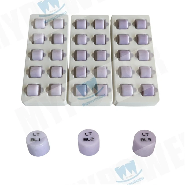 Dental Bleach Glass Ceramic Press Ingots CAD CAMLithium Disilicate LT BL1/2/3